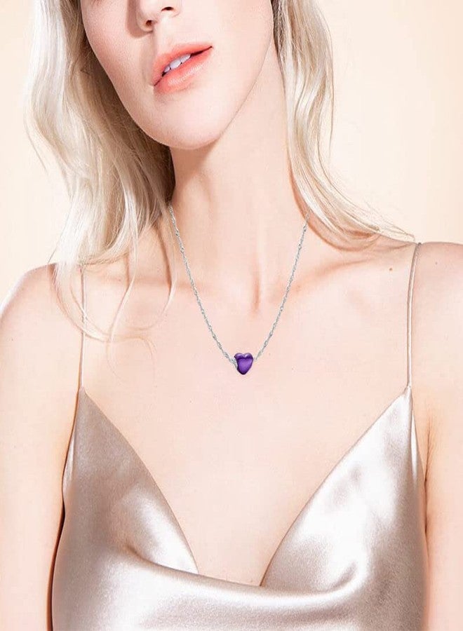 DATOUQI Metallic Purple Heart Charm for Bracelets Necklace 925 Sterling Silver Charms for Women - Image 4